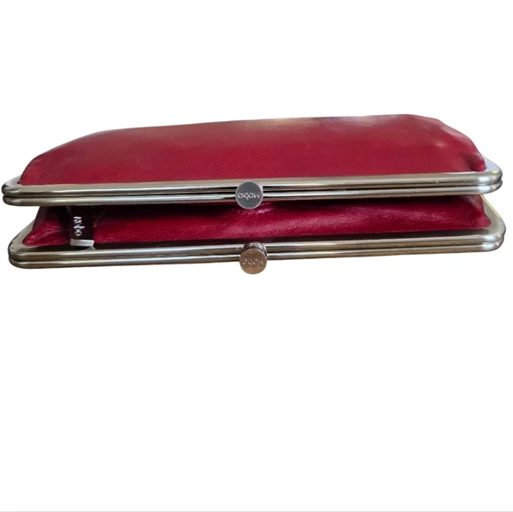 Hobo Lauren Leather Wallet Clutch Cardinal Red Retail $138 - Picture 3 of 12